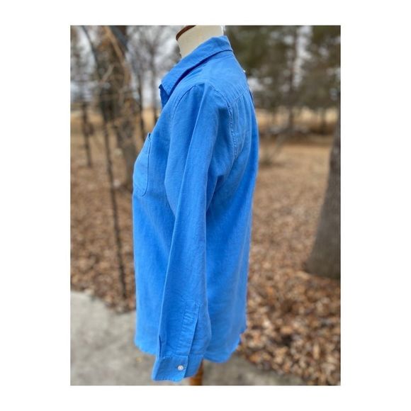 Gap Kids Blue Linen Button Down Dress Shirt Sz XXL Youth - Picture 4 of 11